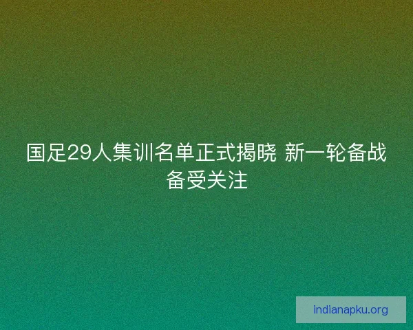 国足29人集训名单正式揭晓 新一轮备战备受关注