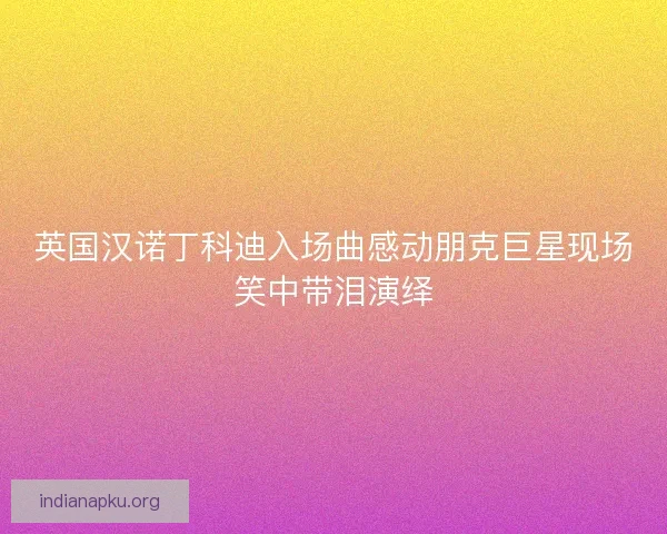 英国汉诺丁科迪入场曲感动朋克巨星现场笑中带泪演绎